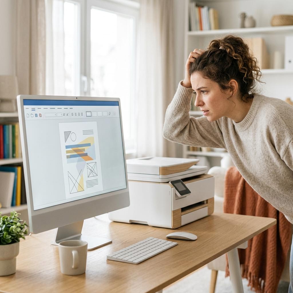 A Windows desktop showing the Printers & scanners settings page with several printers listed and one set as default